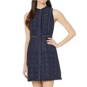 Joie | Dresses | Joie Zakari Silk Blend Navy Blue Eyelet Lace Mini Dress |  Poshmark